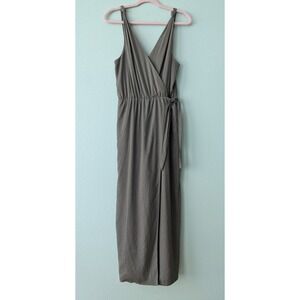 Greylin Jumpsuit Women's Med Army Green Sleeveless Wrap Wide Leg